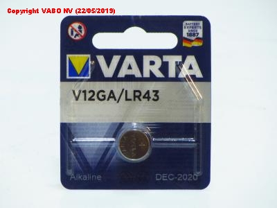 Pile Varta V12GA ( LR43)  1.5 Volts