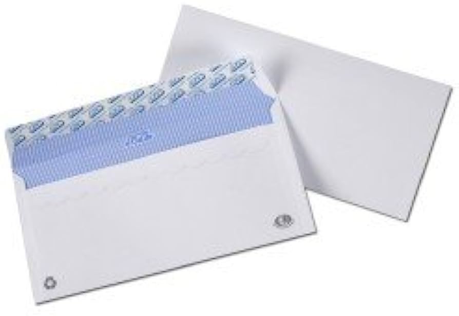 50 Enveloppes, DL, 110 x 220 mm, blanc, sans fenêtre