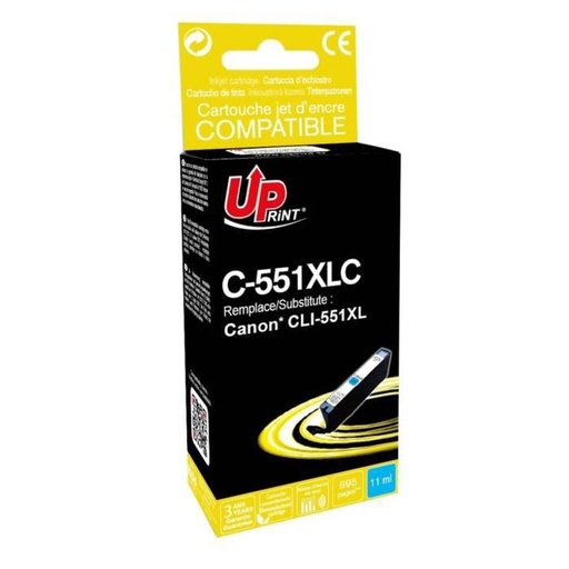 [UPC551C] CARTOUCHE COMPATIBLE AVEC CANON CLI-551XL C