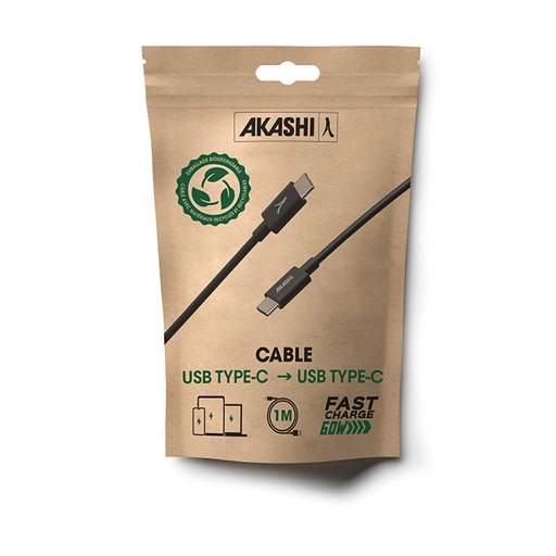 [cableusbc5] Câble USB-C NOIR 60W 1M USB-C RECLYCLE NR