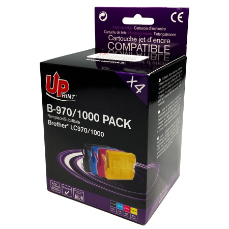 [upb970] PACK 5 CARTOUCHES COMPATIBLES AVEC BROTHER LC-970/1000