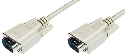 DIGITUS Câble de raccordement pour moniteur VGA, beige, 1,8m