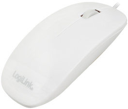 Souris optique filaire, plate, blanche