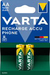 2 Piles rechargeables 1600mAh AA Varta